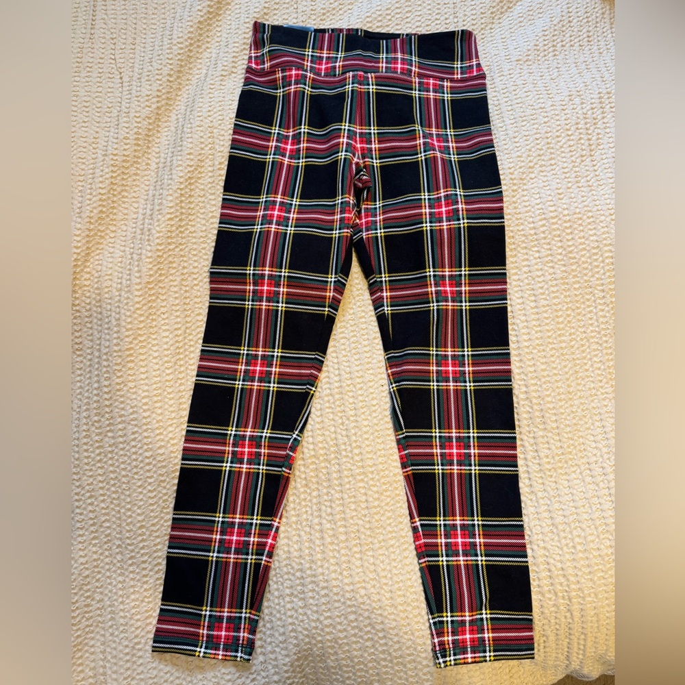J. Crew Black and Red Plaid Leggings